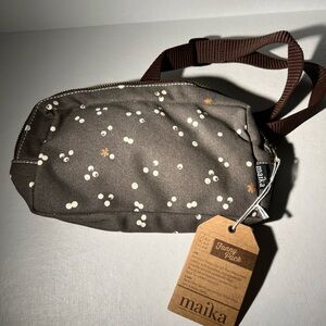 Maika Nochi Fanny Pack Gray Canvas Waist Crossbody Bag Adjustable Strap